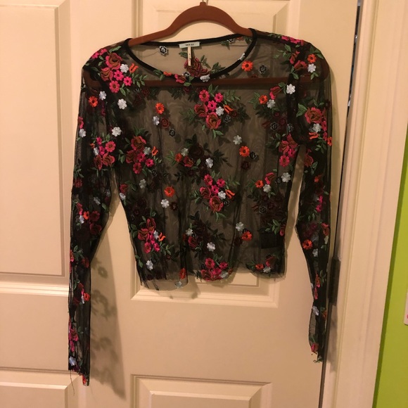 UO Mesh Floral Long Sleeve - Picture 2 of 7